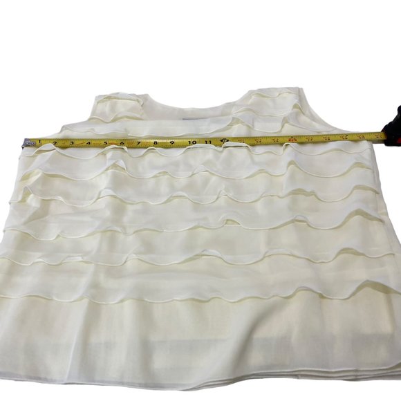 (4-128) Jordan Beige Tank Top With Ruffles on the Front Side Zipper - Picture 12 of 12